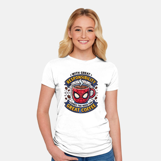 Great Responsibility Great Coffee-Womens-Fitted-Tee-milasneeze