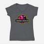 Jurassic Crawler-Womens-V-Neck-Tee-rocketman_art