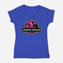 Jurassic Crawler-Womens-V-Neck-Tee-rocketman_art