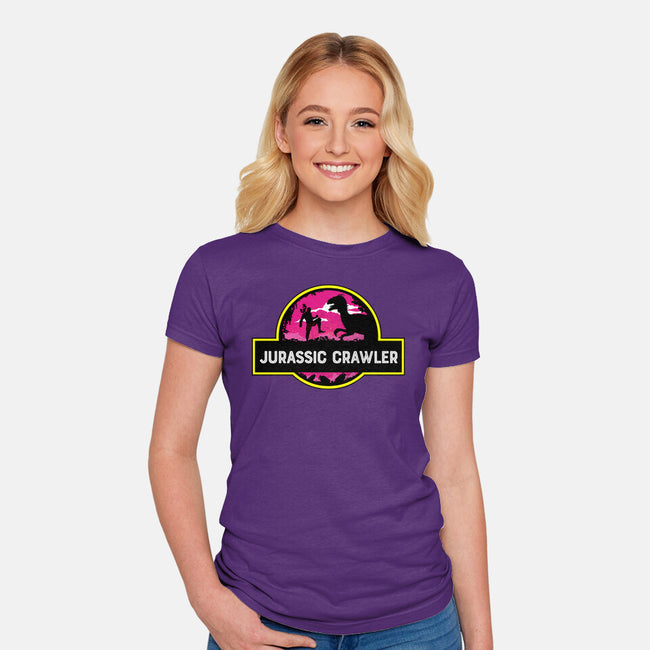 Jurassic Crawler-Womens-Fitted-Tee-rocketman_art