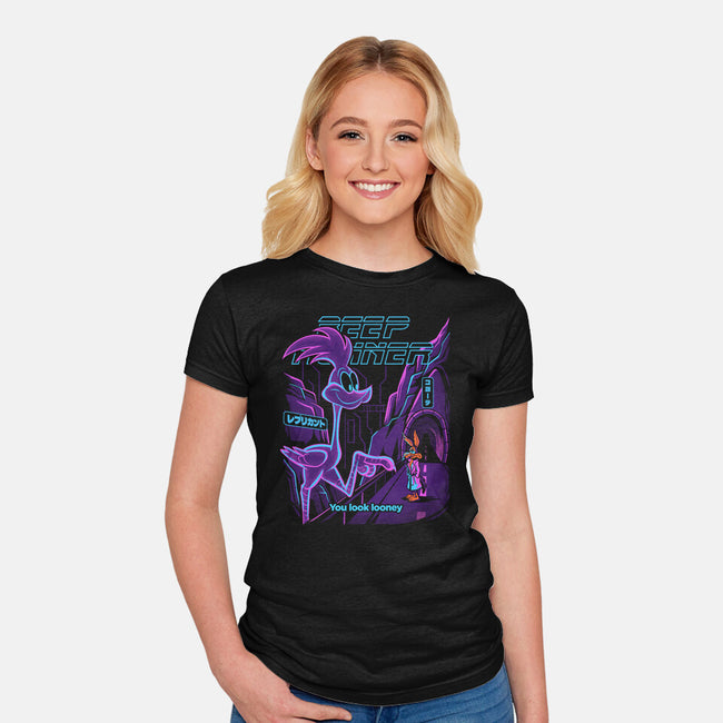 Beep Runner-Womens-Fitted-Tee-estudiofitas