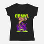 Crawl Or Die-Womens-V-Neck-Tee-Hafaell