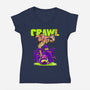 Crawl Or Die-Womens-V-Neck-Tee-Hafaell