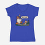 Bare Bones Halloween-Womens-V-Neck-Tee-benyamine12