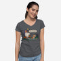 Bare Bones Halloween-Womens-V-Neck-Tee-benyamine12