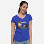 Bare Bones Halloween-Womens-V-Neck-Tee-benyamine12