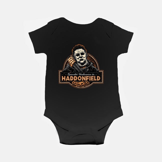 Halloween In Haddonfield-Baby-Basic-Onesie-glitchygorilla