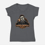 Halloween In Haddonfield-Womens-V-Neck-Tee-glitchygorilla