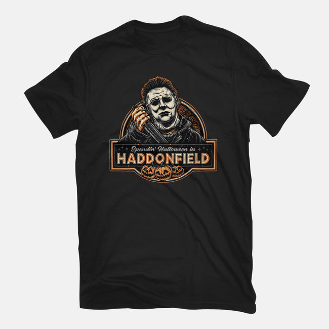 Halloween In Haddonfield-Womens-Fitted-Tee-glitchygorilla