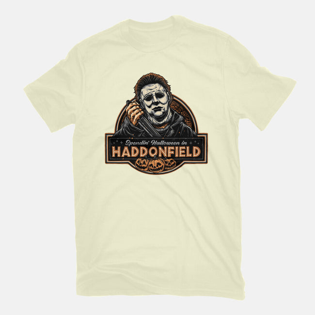 Halloween In Haddonfield-Mens-Basic-Tee-glitchygorilla