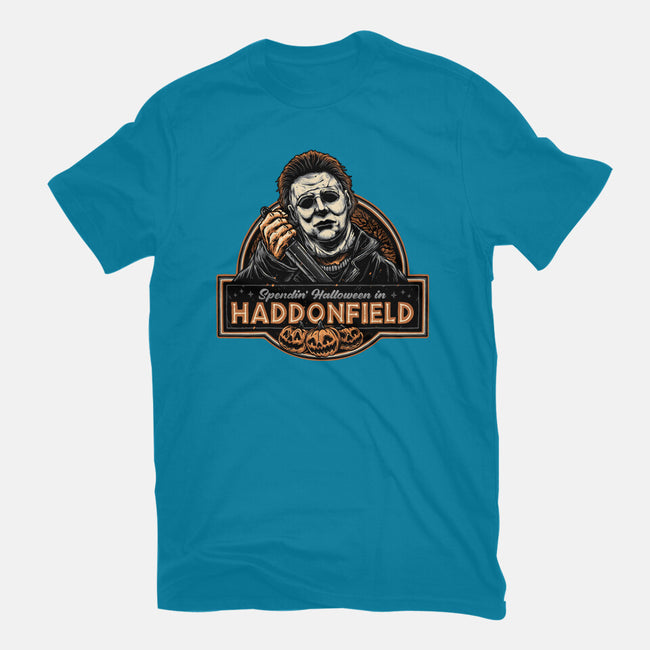 Halloween In Haddonfield-Unisex-Basic-Tee-glitchygorilla