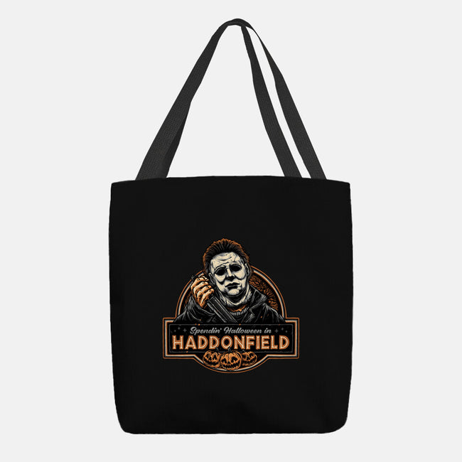 Halloween In Haddonfield-None-Basic Tote-Bag-glitchygorilla