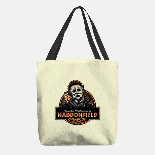 Halloween In Haddonfield-None-Basic Tote-Bag-glitchygorilla