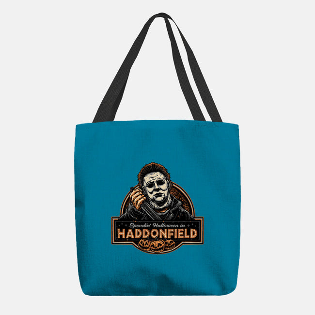 Halloween In Haddonfield-None-Basic Tote-Bag-glitchygorilla