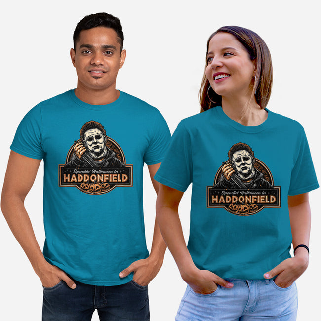 Halloween In Haddonfield-Unisex-Basic-Tee-glitchygorilla