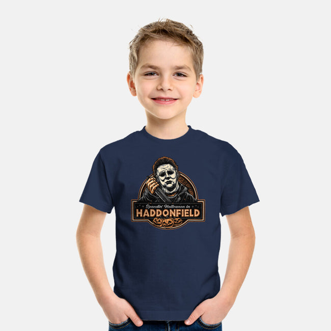 Halloween In Haddonfield-Youth-Basic-Tee-glitchygorilla