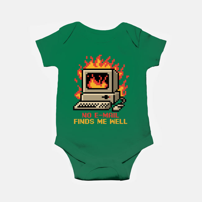 Pixel Email Fire Computer-Baby-Basic-Onesie-Studio Mootant