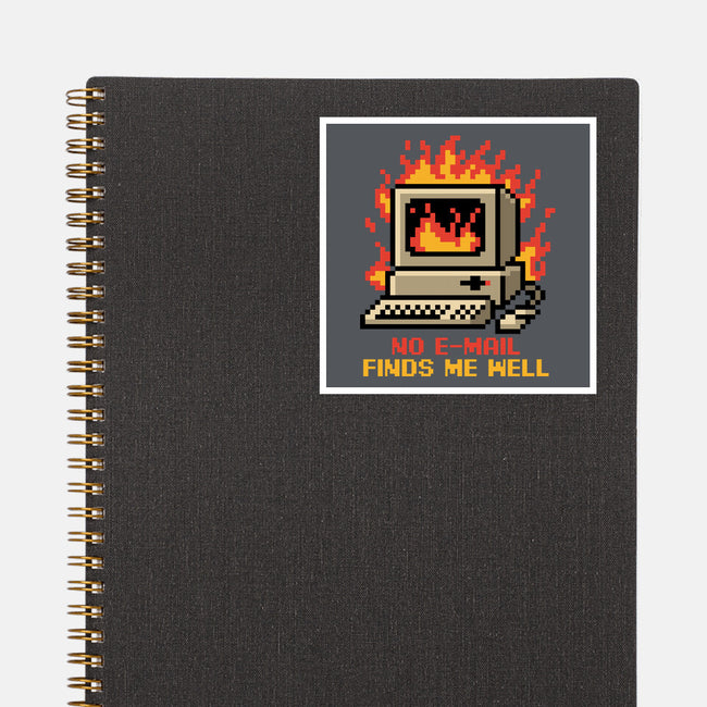Pixel Email Fire Computer-None-Glossy-Sticker-Studio Mootant