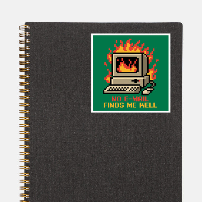 Pixel Email Fire Computer-None-Glossy-Sticker-Studio Mootant