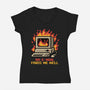 Pixel Email Fire Computer-Womens-V-Neck-Tee-Studio Mootant