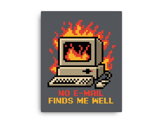 Pixel Email Fire Computer