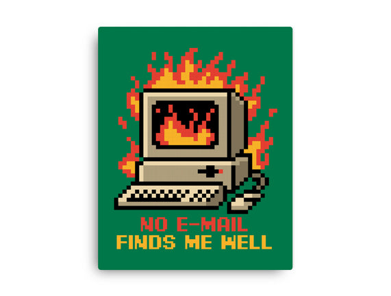 Pixel Email Fire Computer