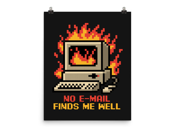 Pixel Email Fire Computer