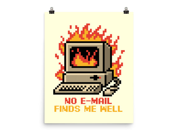 Pixel Email Fire Computer