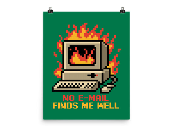 Pixel Email Fire Computer