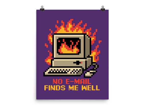 Pixel Email Fire Computer