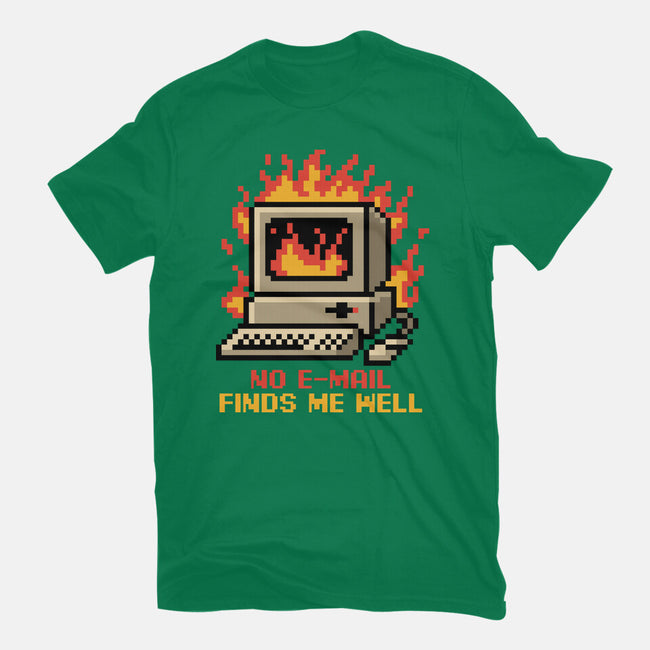 Pixel Email Fire Computer-Womens-Basic-Tee-Studio Mootant