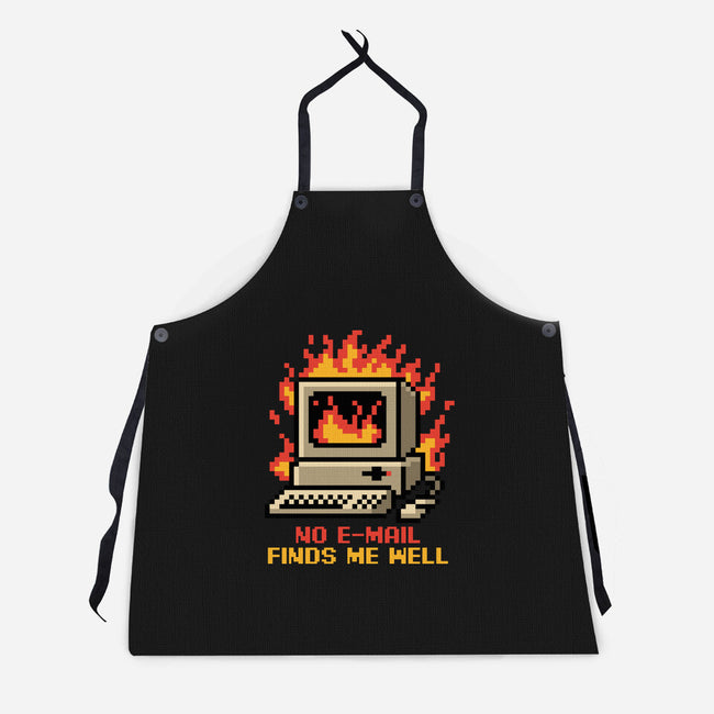 Pixel Email Fire Computer-Unisex-Kitchen-Apron-Studio Mootant