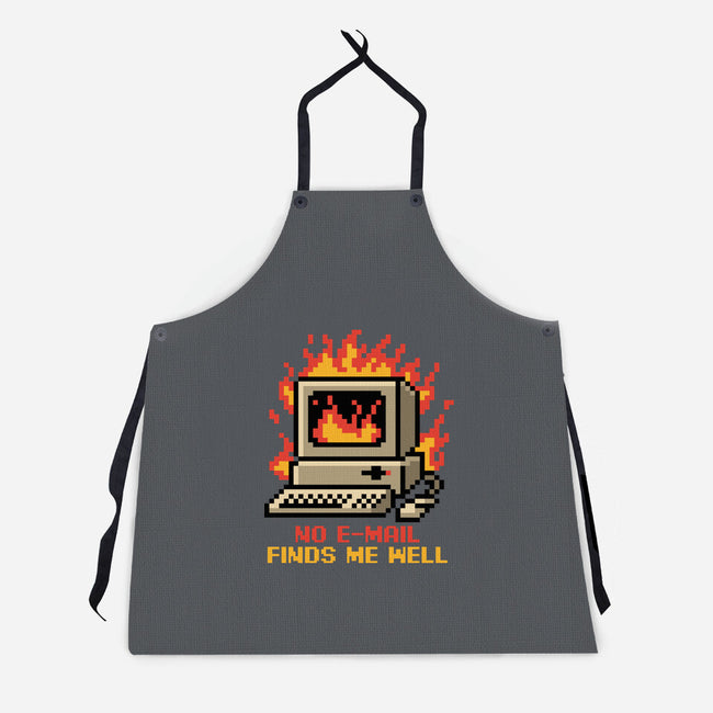Pixel Email Fire Computer-Unisex-Kitchen-Apron-Studio Mootant