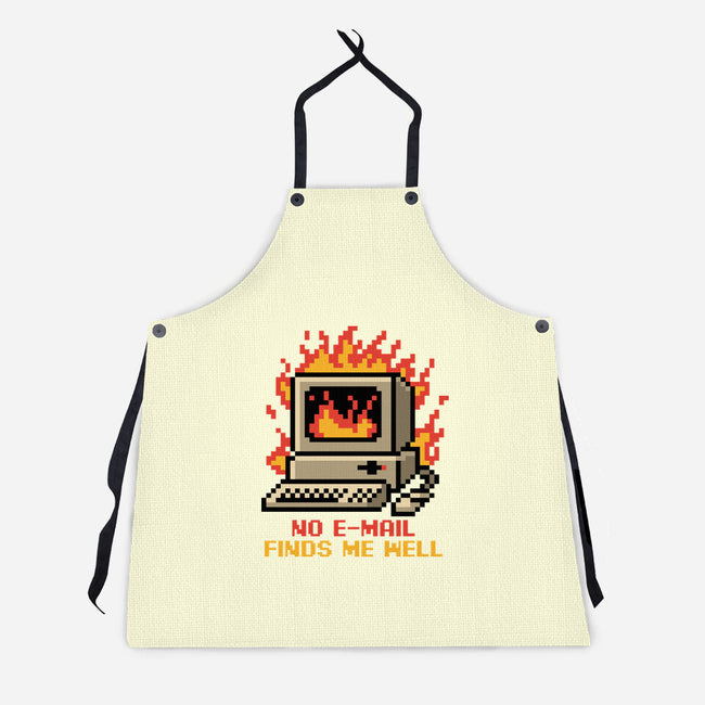 Pixel Email Fire Computer-Unisex-Kitchen-Apron-Studio Mootant
