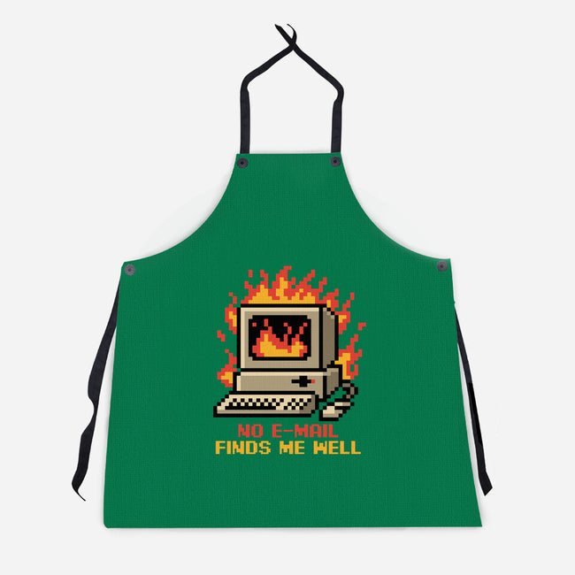 Pixel Email Fire Computer-Unisex-Kitchen-Apron-Studio Mootant