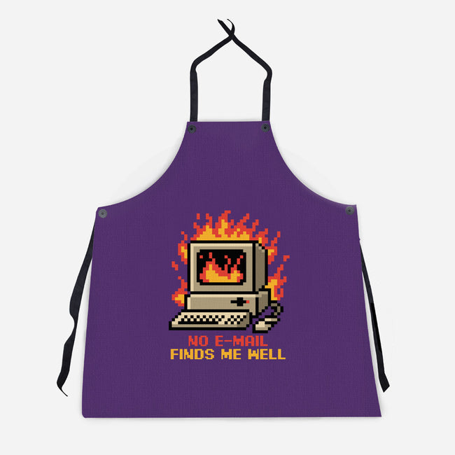 Pixel Email Fire Computer-Unisex-Kitchen-Apron-Studio Mootant