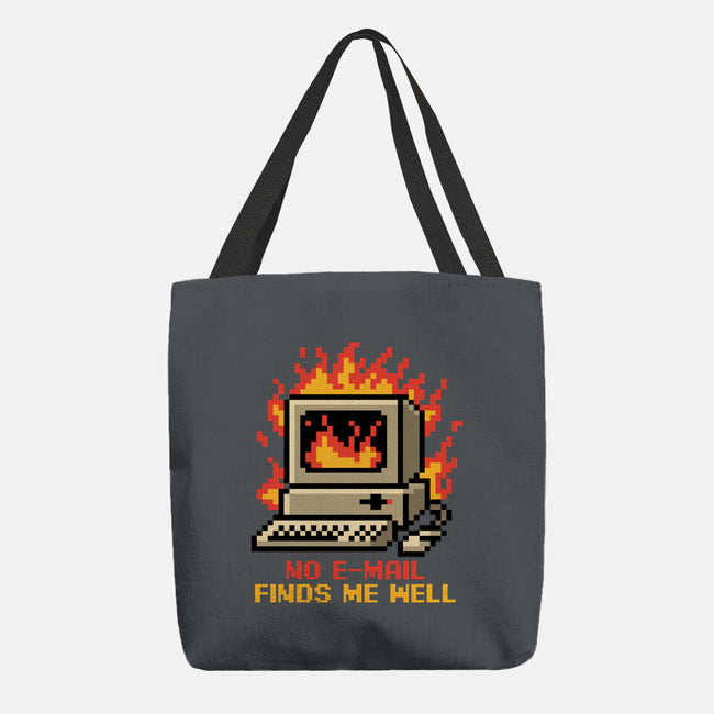 Pixel Email Fire Computer-None-Basic Tote-Bag-Studio Mootant