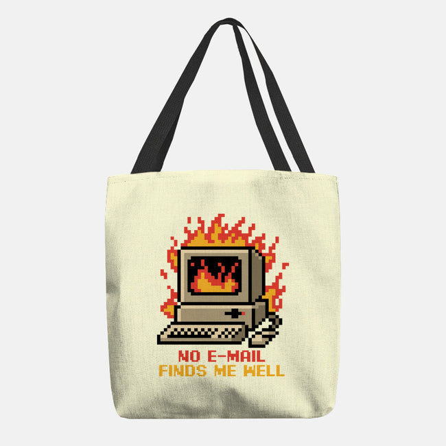 Pixel Email Fire Computer-None-Basic Tote-Bag-Studio Mootant
