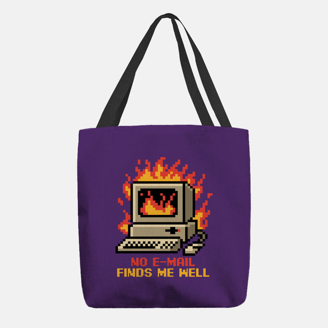 Pixel Email Fire Computer-None-Basic Tote-Bag-Studio Mootant