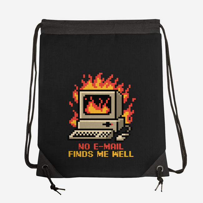 Pixel Email Fire Computer-None-Drawstring-Bag-Studio Mootant