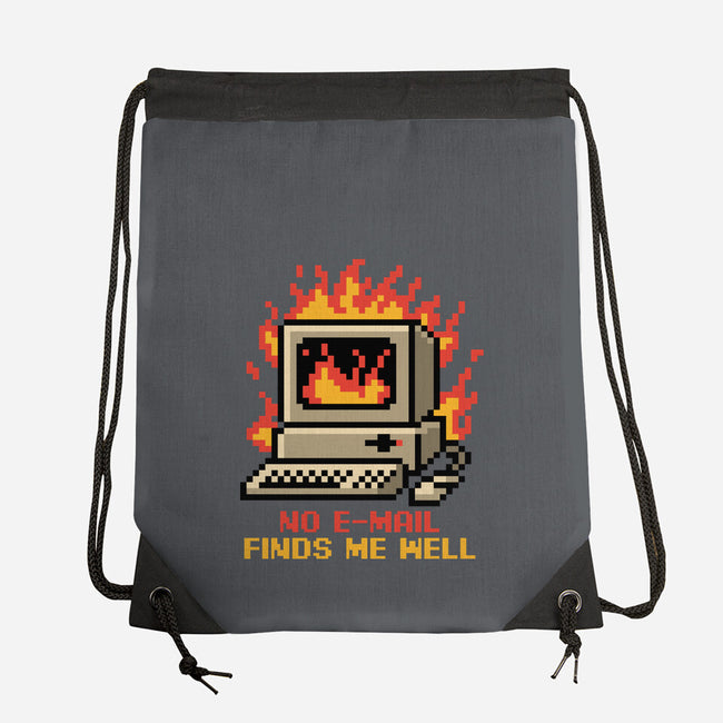 Pixel Email Fire Computer-None-Drawstring-Bag-Studio Mootant