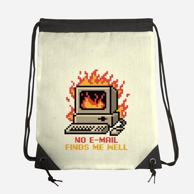 Pixel Email Fire Computer-None-Drawstring-Bag-Studio Mootant