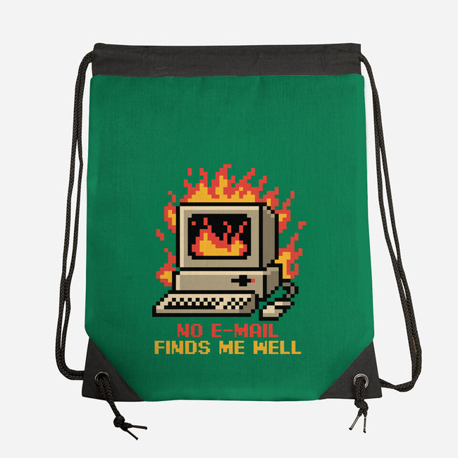 Pixel Email Fire Computer-None-Drawstring-Bag-Studio Mootant