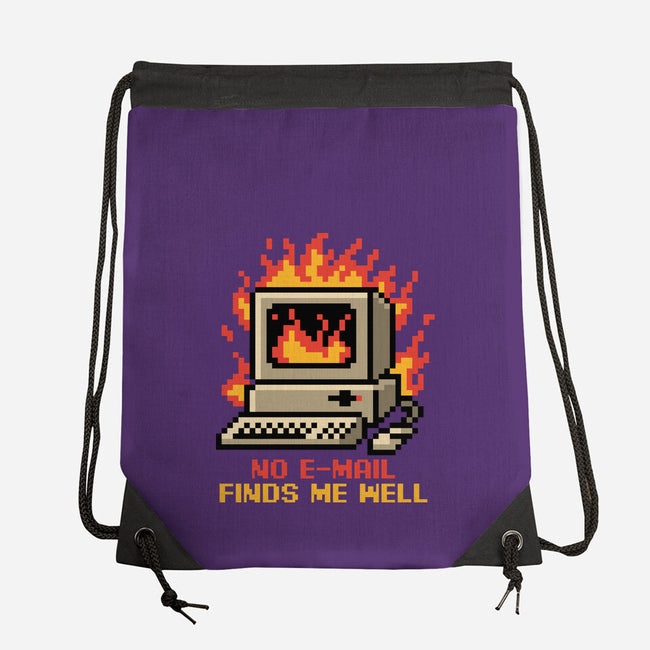 Pixel Email Fire Computer-None-Drawstring-Bag-Studio Mootant