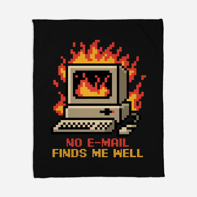 Pixel Email Fire Computer-None-Fleece-Blanket-Studio Mootant