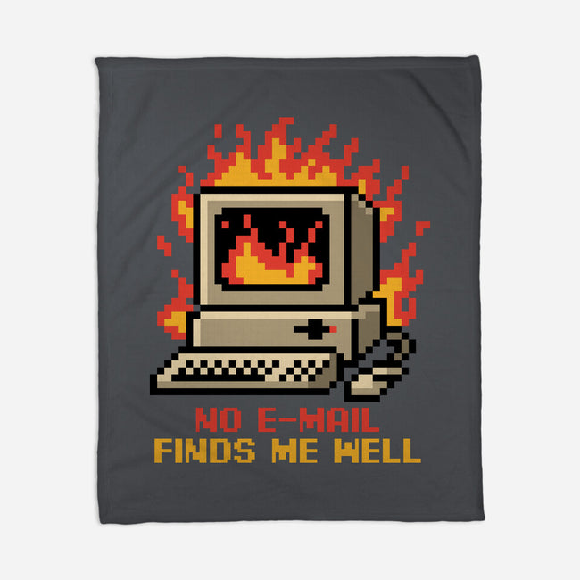 Pixel Email Fire Computer-None-Fleece-Blanket-Studio Mootant