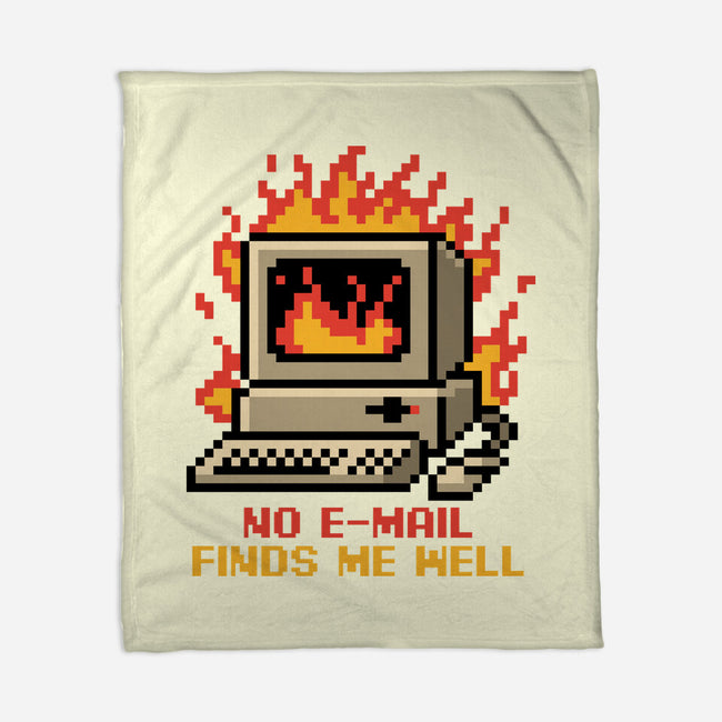 Pixel Email Fire Computer-None-Fleece-Blanket-Studio Mootant