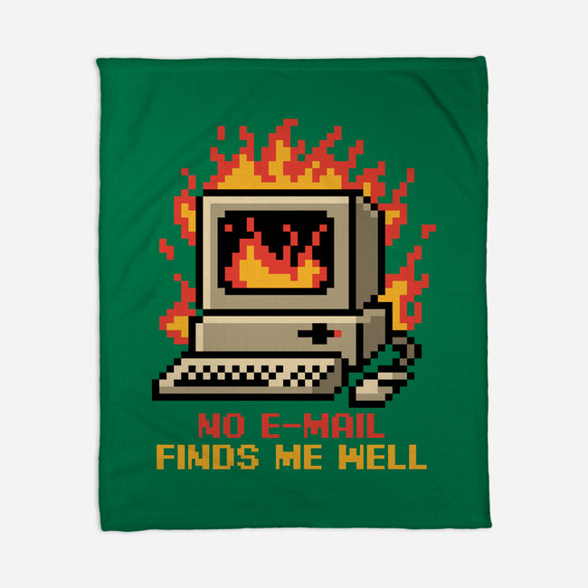 Pixel Email Fire Computer-None-Fleece-Blanket-Studio Mootant