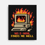 Pixel Email Fire Computer-None-Stretched-Canvas-Studio Mootant