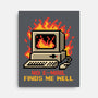 Pixel Email Fire Computer-None-Stretched-Canvas-Studio Mootant
